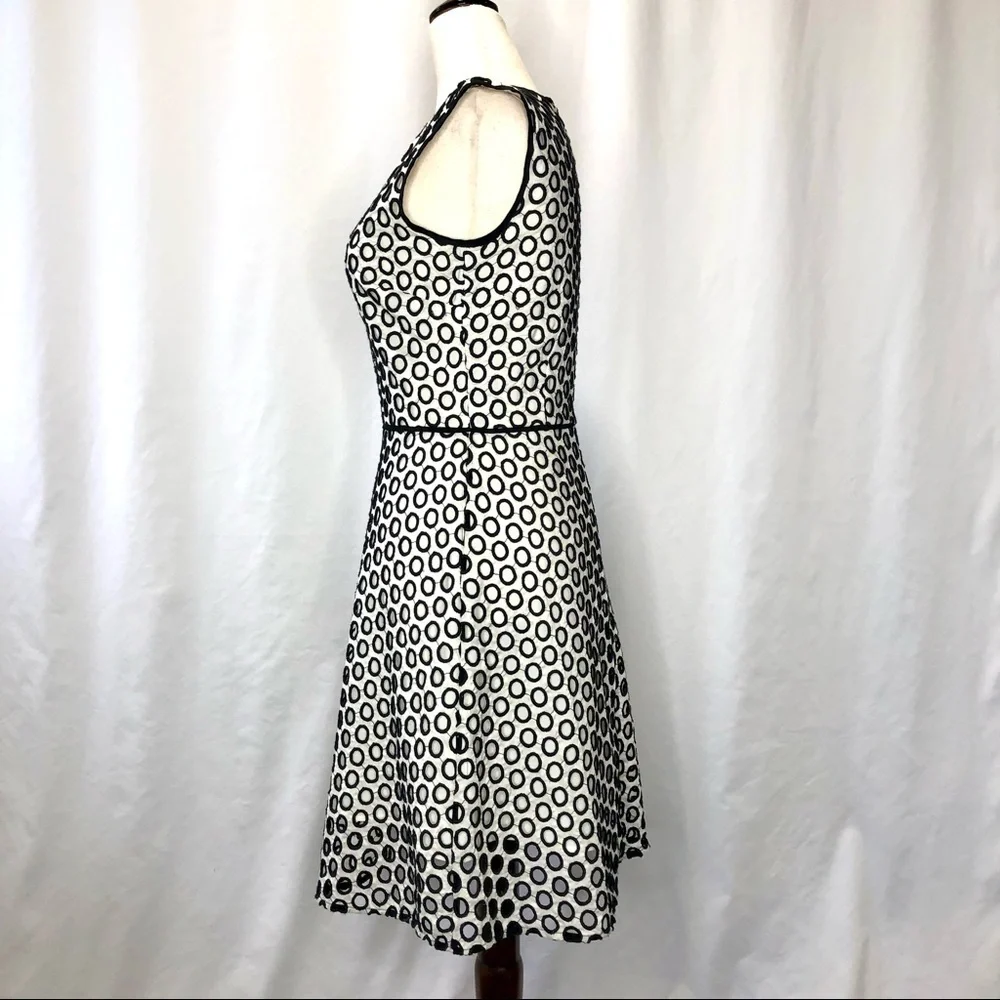 J. Crew punched out eyelet sleeveless dress black white 0